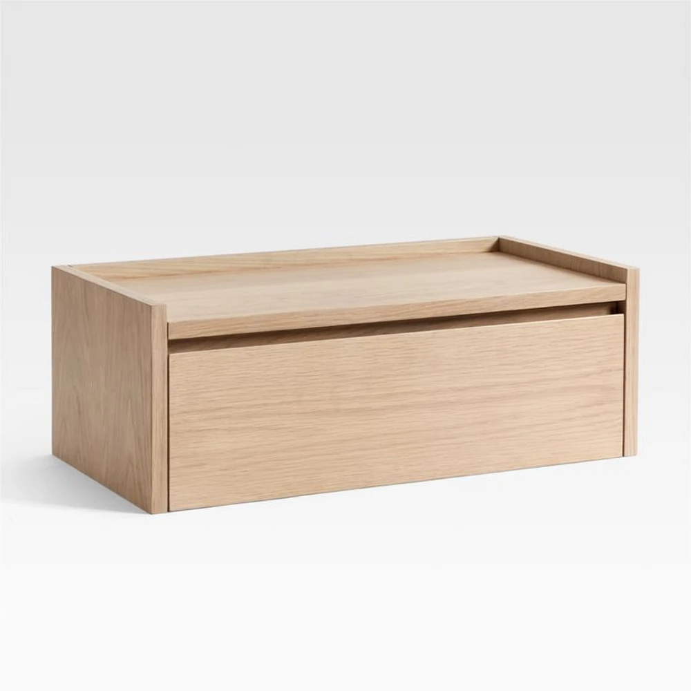 Batten White Oak Floating Nightstand