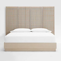 Batten White Oak Queen Plinth-Base Bed