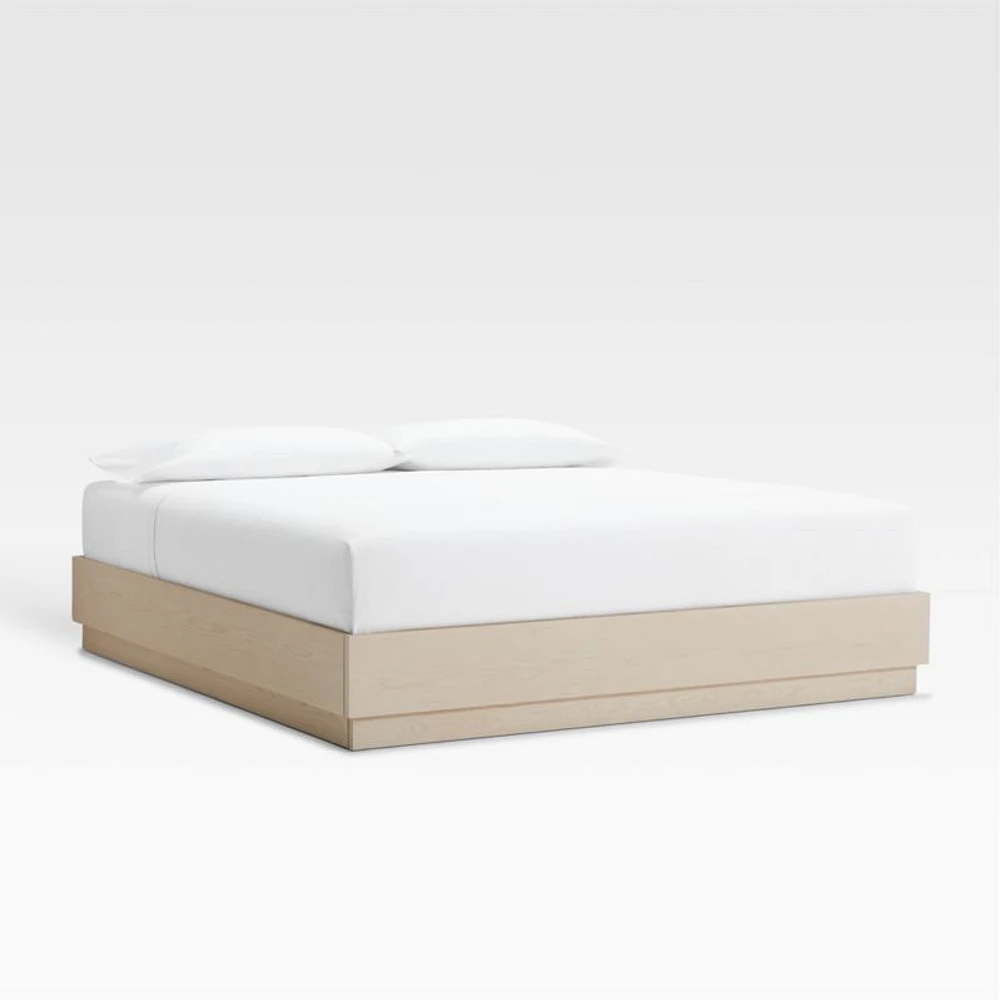 Batten White Oak King Bed Plinth-Base