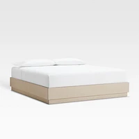 Batten White Oak King Bed Plinth-Base