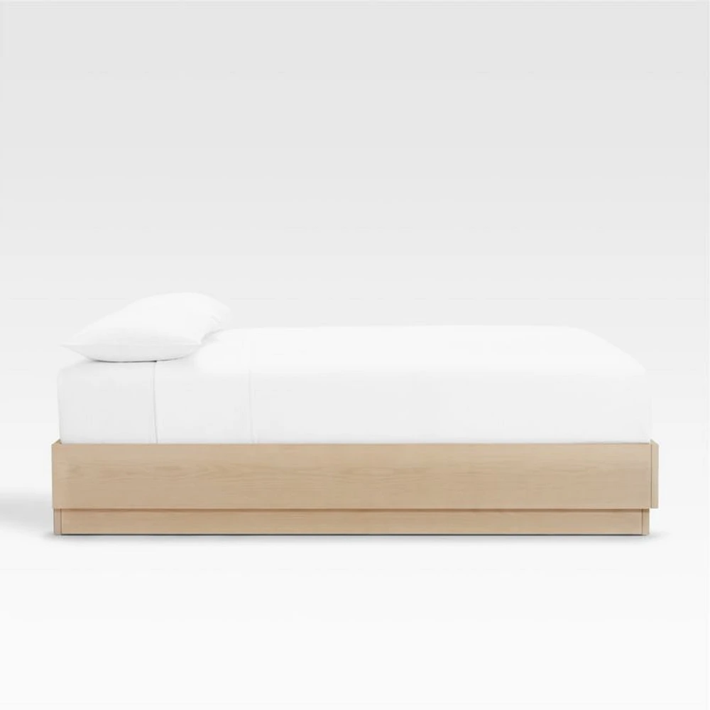 Batten White Oak King Bed Plinth-Base