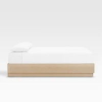 Batten White Oak King Bed Plinth-Base