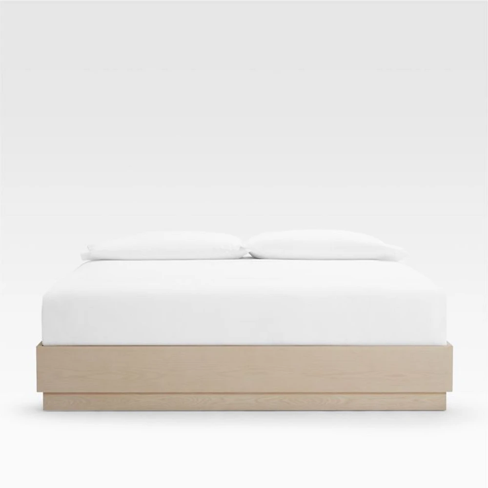 Batten White Oak King Bed Plinth-Base