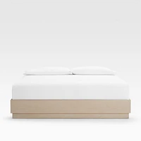 Batten White Oak King Bed Plinth-Base