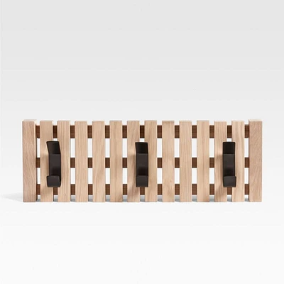 Batten White Oak Mini Wall-Mounted Coat Rack