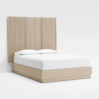 Batten White Oak Queen Plinth-Base Bed