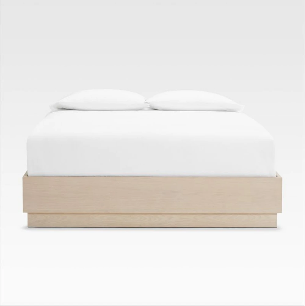 Batten White Oak King Bed Plinth-Base