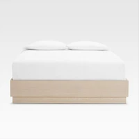 Batten White Oak King Bed Plinth-Base