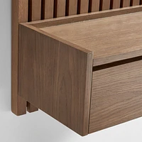 Batten Brown Oak Panel and Floating Drawer Set