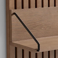 Batten Brown Oak Panel and Reversible Shelf Set