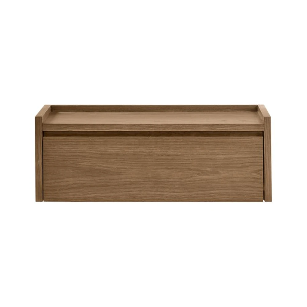 Batten Brown Oak Floating Nightstand