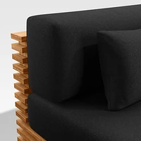 Batten Natural Teak Outdoor Armless Chair with Canvas Sunbrella ® Cushions