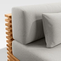 Batten Natural Teak Outdoor Armless Chair with Cast Silver Sunbrella ® Cushions