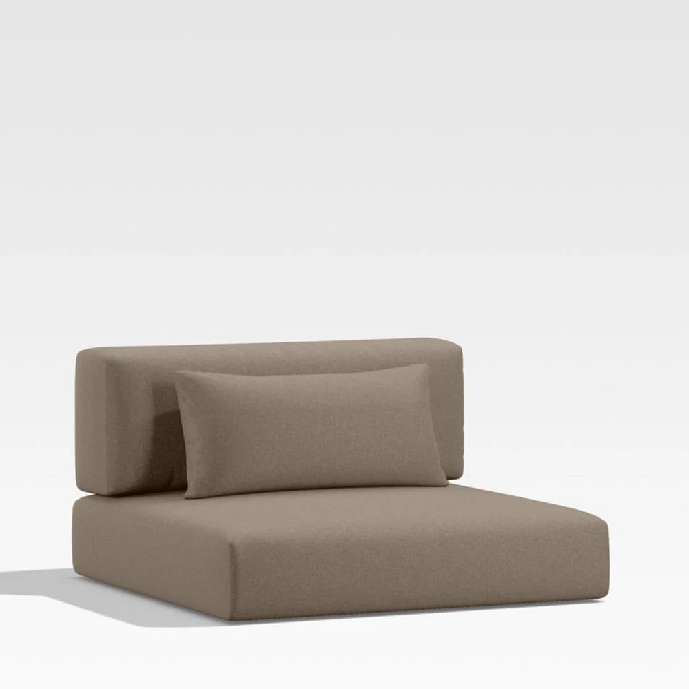 Batten Cast Shale Brown Sunbrella ® Outdoor Armless Chair Cushion