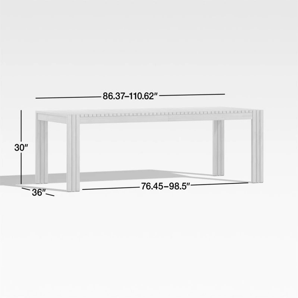 Batten 86"-110" Natural Teak Extendable Outdoor Dining Table