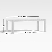 Batten 86"-110" Natural Teak Extendable Outdoor Dining Table