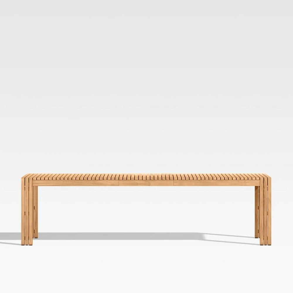 Batten 86"-110" Natural Teak Extendable Outdoor Dining Table
