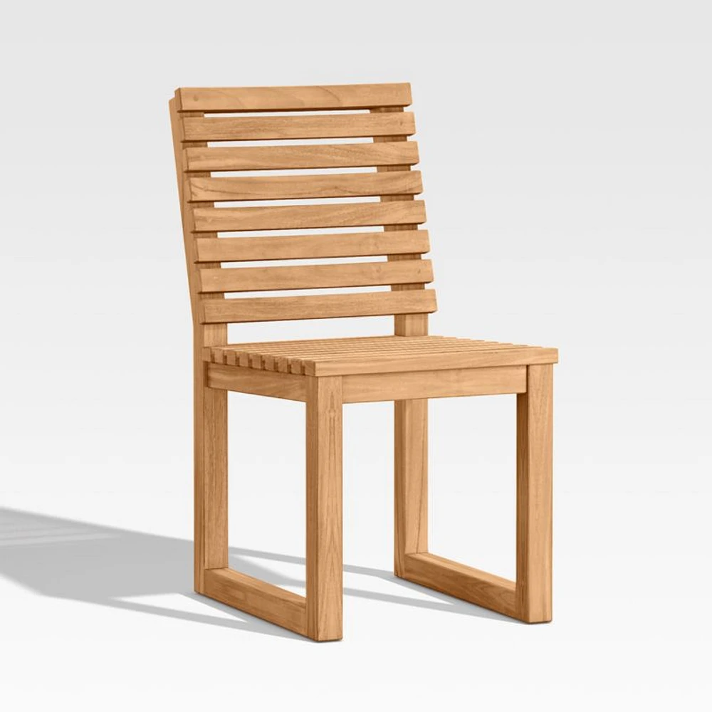 Batten Natural Teak Outdoor Side Chair