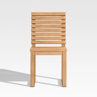 Batten Teak Outdoor Side Chair