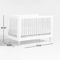 Babyletto Lolly White & Natural Wood 3-in-1 Convertible Baby Crib with Toddler Bed Conversion Kit