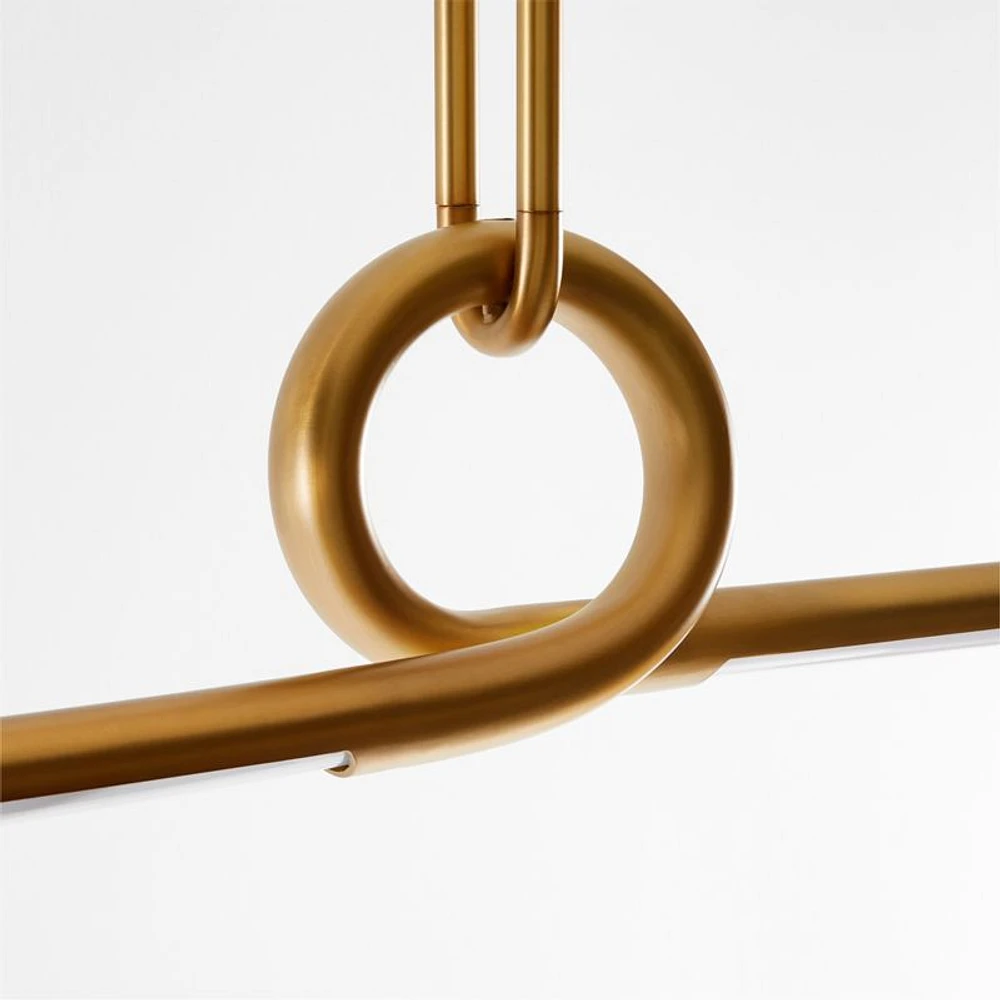 Beau Loop Brass Linear Pendant Light