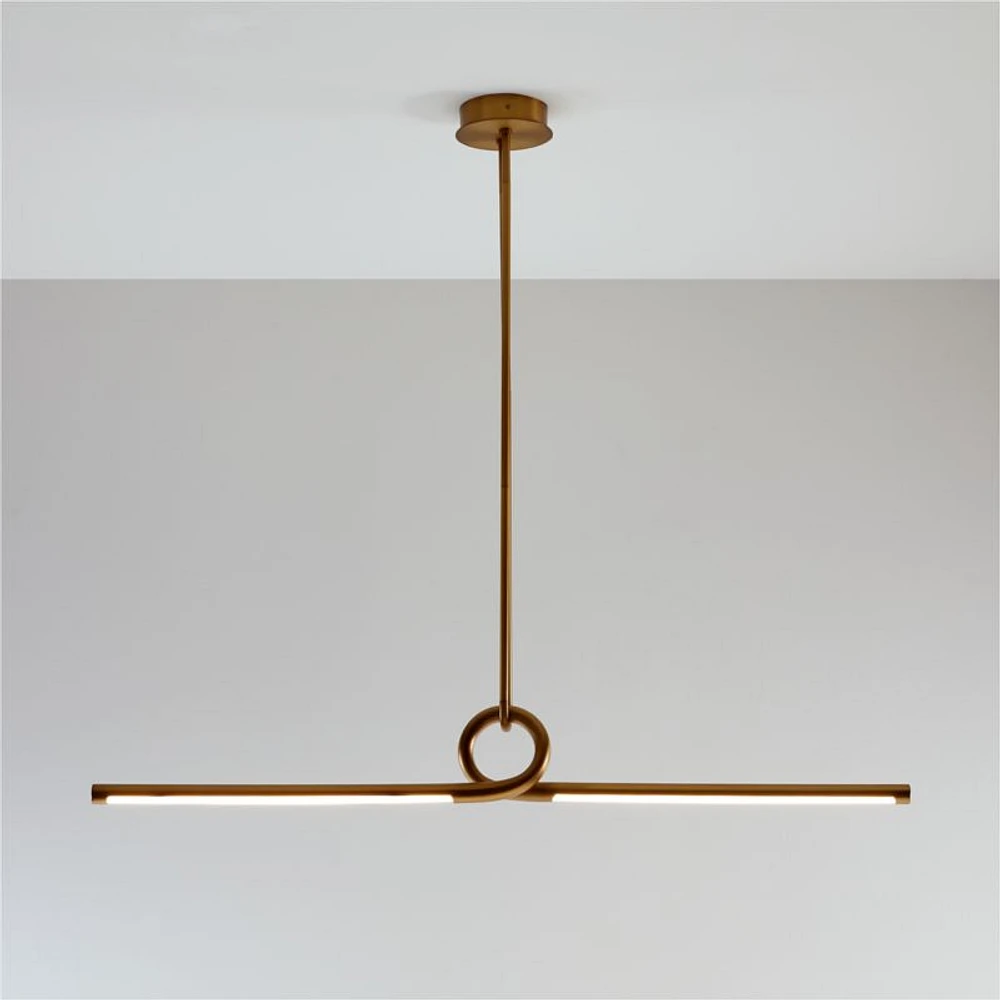 Beau Loop Brass Linear Pendant Light
