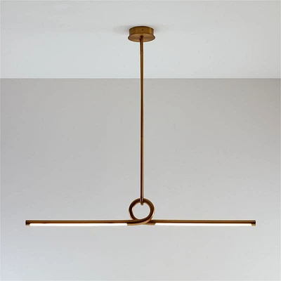 Beau Loop Brass Linear Pendant Light