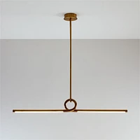 Beau Loop Brass Linear Pendant Light