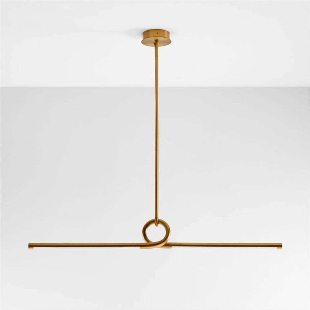 Beau Loop Brass Linear Pendant Light