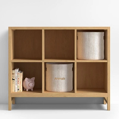 Beau Natural Oak Wood -Cube Kids Bookcase