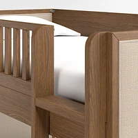 Beau Barley Brown Wood and Upholstered Kids Bunk Bed