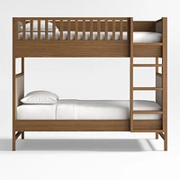 Beau Barley Brown Wood and Upholstered Kids Bunk Bed