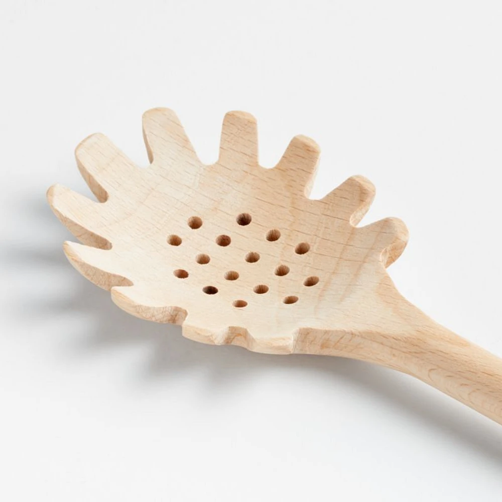 Crate & Barrel Beechwood Pasta Spoon