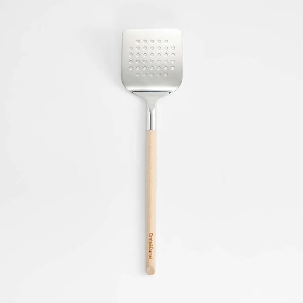 Crate and Barrel Stainless Steel Slotted Ice Scoop | Crate & Barrel
