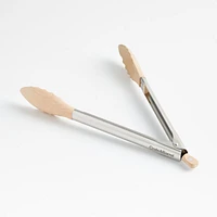Crate & Barrel Beechwood and Stainless Steel Serving Tongs 12"