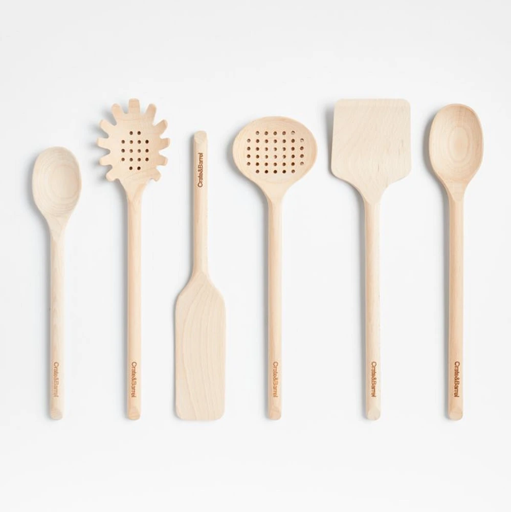 Crate & Barrel Beechwood Pasta Spoon