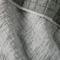Grey Belgian Flax Linen Quilt Full/Queen