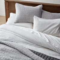 Grey Belgian Flax Linen Quilt Full/Queen