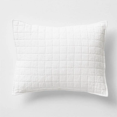Warm White Belgian Flax Linen Sham Standard