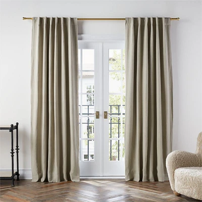 Warm Beige EUROPEAN FLAX ™-Certified Linen Blackout Window Curtain Panel 52"x108"