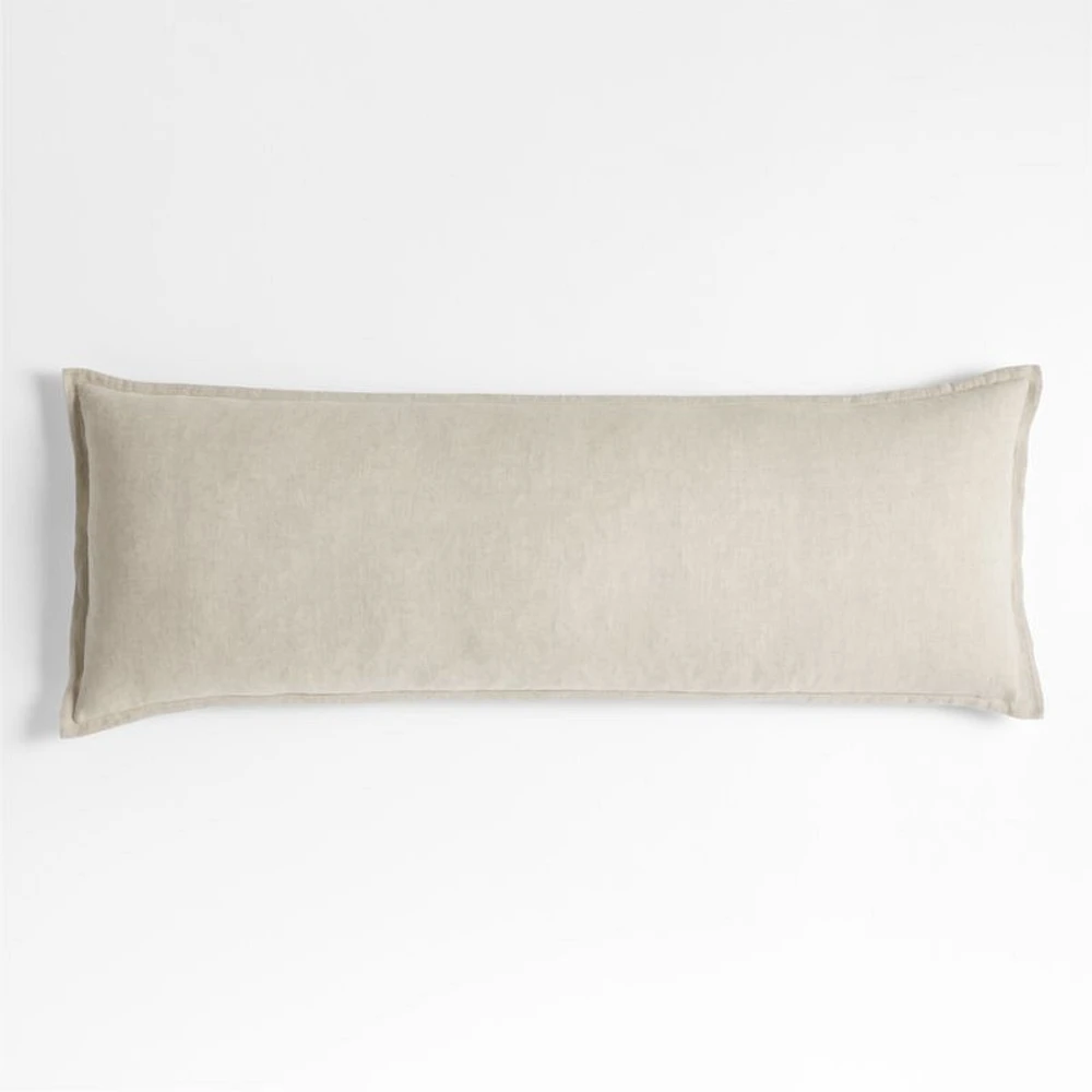 Warm Natural Belgian Flax Linen 54"x20" Body Pillow Cover