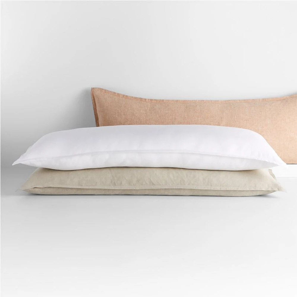 Warm Natural Belgian Flax Linen 54"x20" Body Pillow Cover