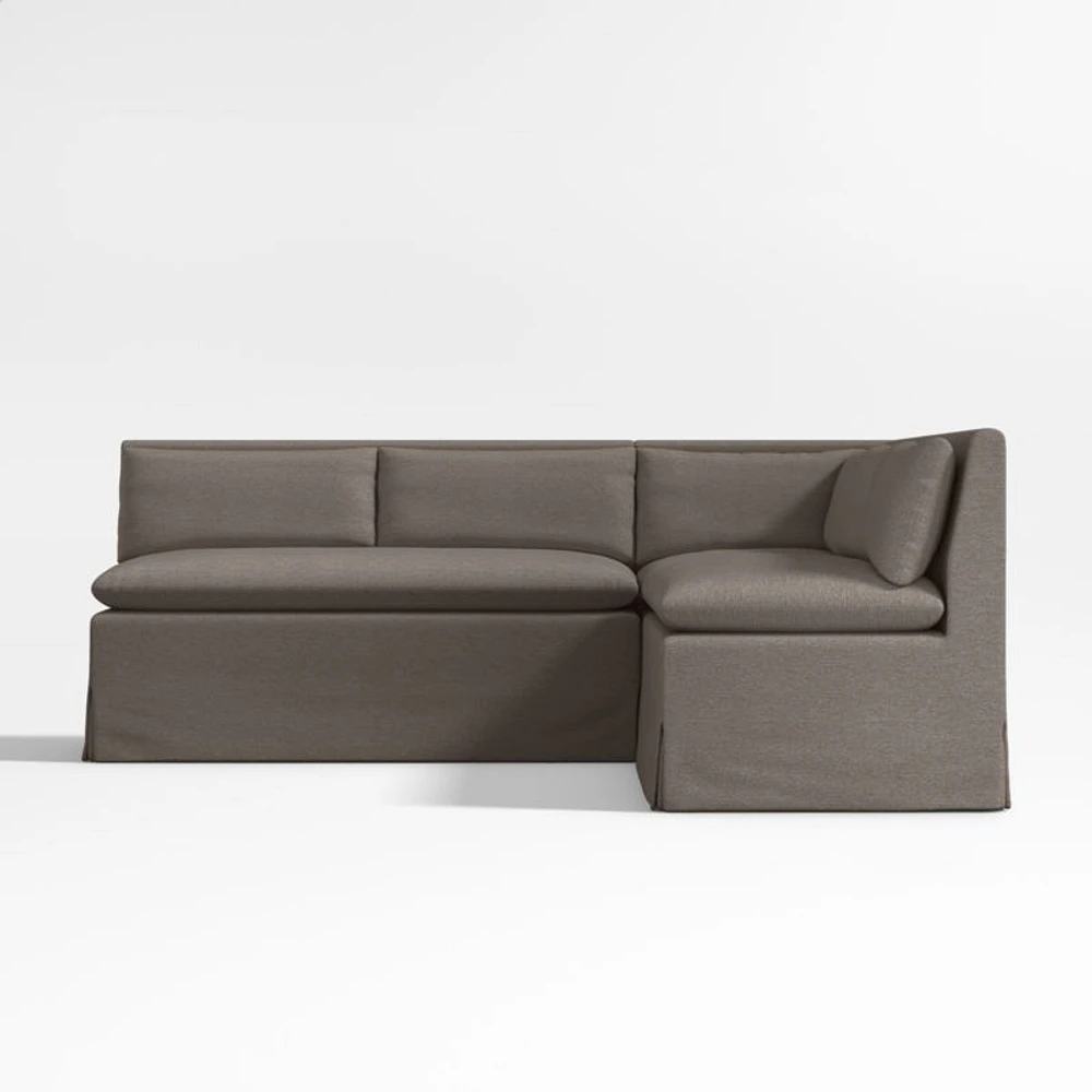 Belmar Grey L-Shaped Double Loveseat Dining Banquette