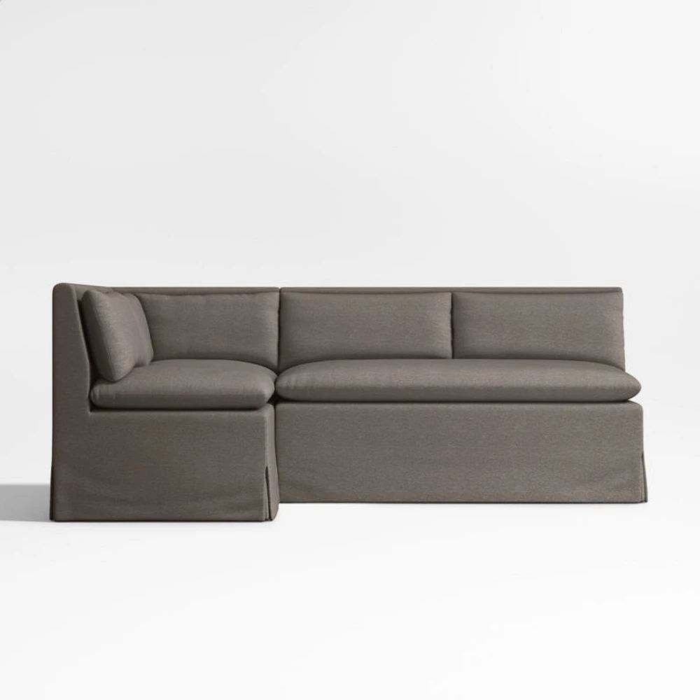 Belmar Grey L-Shaped Single Loveseat Dining Banquette