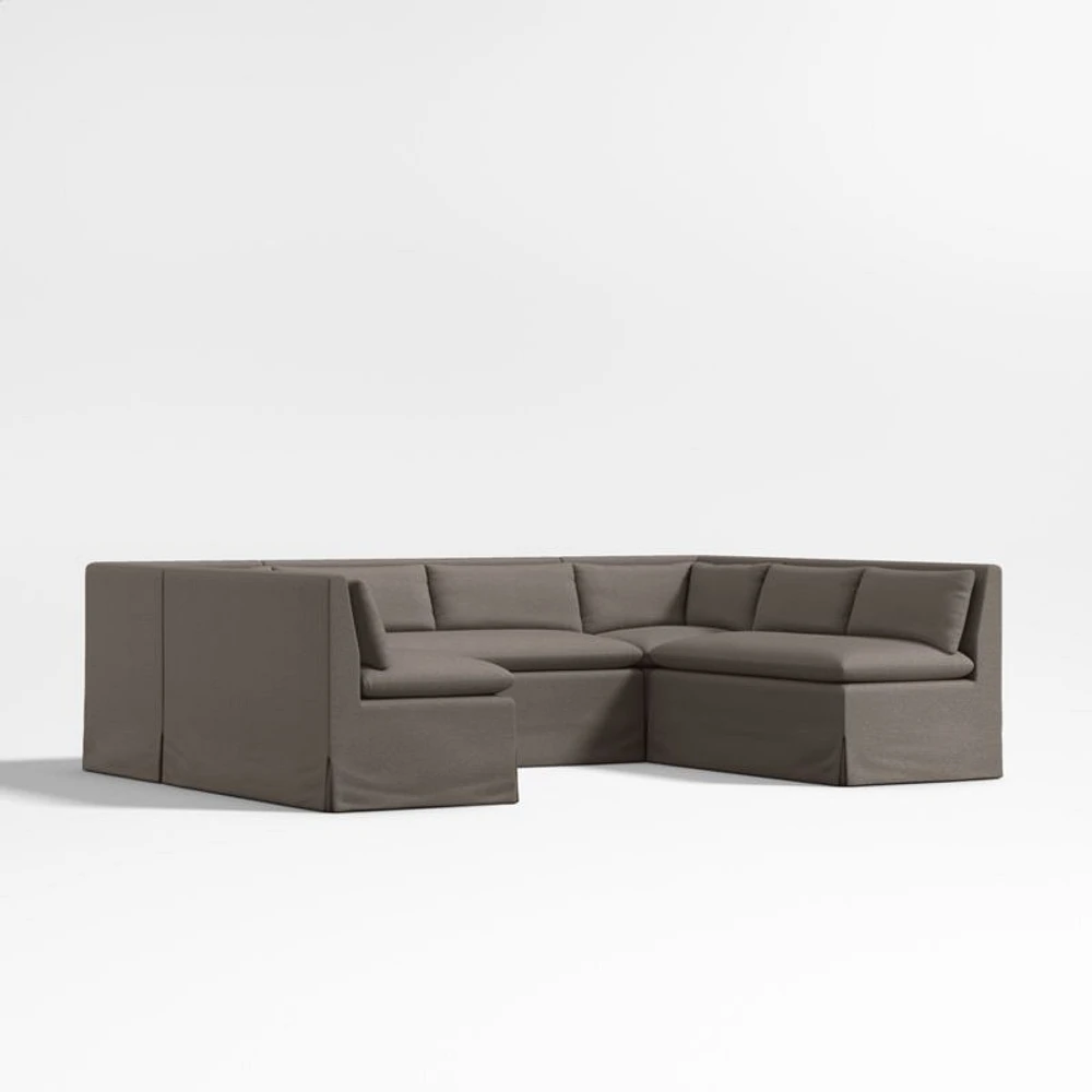 Belmar Grey U-Shaped Triple Loveseat Dining Banquette
