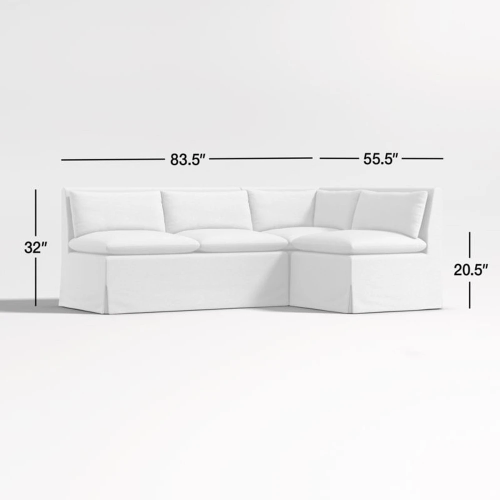 Belmar Single L-Shaped Loveseat Dining Banquette with Performance Fabric