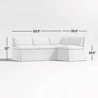 Belmar Single L-Shaped Loveseat Dining Banquette with Performance Fabric