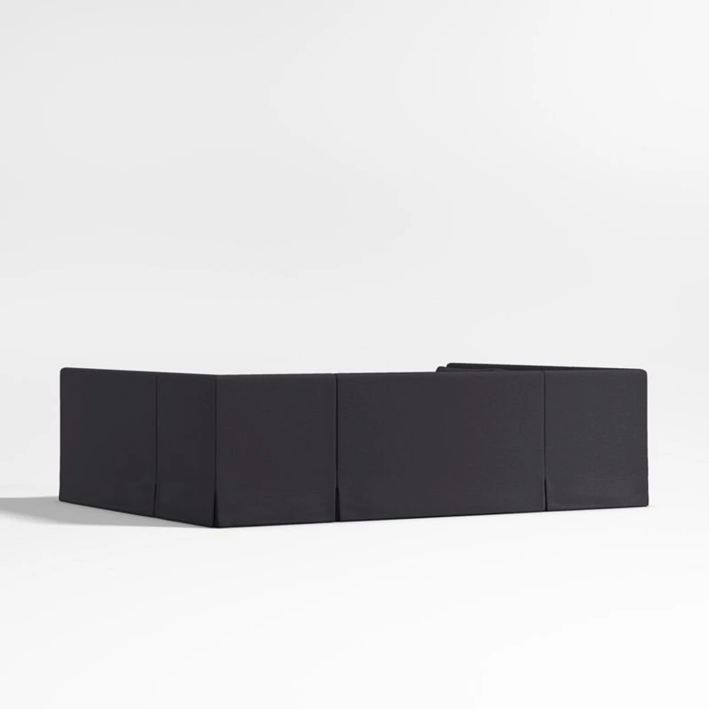 Belmar Midnight Grey U-Shaped Triple Loveseat Dining Banquette