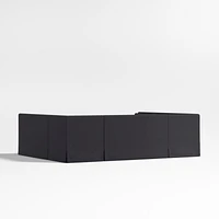 Belmar Midnight Grey U-Shaped Triple Loveseat Dining Banquette