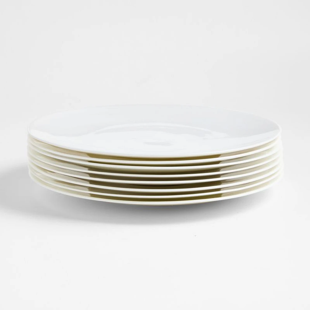 Bennett White Bone China Square Dinner Plates, Set of 8